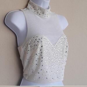 MARCIANO Beaded Tank Top Bustier Size Small